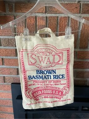 Burlap Upcycled Bag with handles